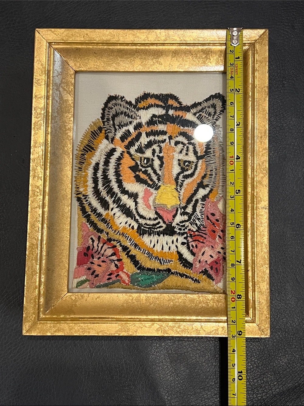 Vintage Tiger Portrait Embroidery Art Framed - Picture 9 of 9